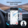 Support Téléphone Voiture pour Citroen C4 Cactus 2014-2020 Crochet en Métal Rotation 360° Fixation Grille Aération Stable Noir 1