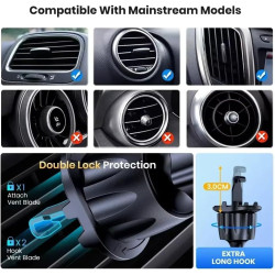 Support Téléphone Voiture pour Citroen C4 Cactus 2014-2020 Crochet en Métal Rotation 360° Fixation Grille Aération Stable Noir 1