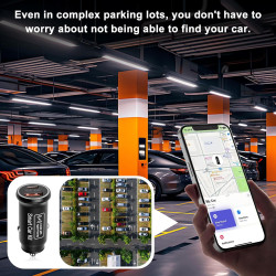 Chargeur de voiture intelligent et traceur GPS [certifié MFi ] : chargeur rapide double USB-C/A 20 W avec localisation Apple « O