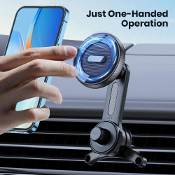 Support de téléphone magnétique pour voiture avec [fonction de support améliorée] Crochet en métal Support de téléphone portable