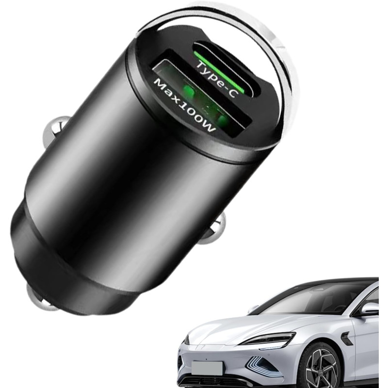 Chargeur de voiture à brancher | Chargeur de voiture 100 W avec deux sorties de charge - Chargeur de téléphone USB pour voitures
