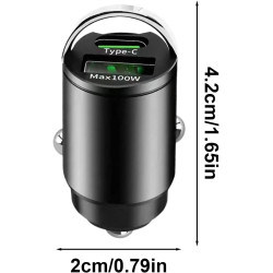 Chargeur de voiture à brancher | Chargeur de voiture 100 W avec deux sorties de charge - Chargeur de téléphone USB pour voitures