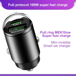 Chargeur de voiture à brancher | Chargeur de voiture 100 W avec deux sorties de charge - Chargeur de téléphone USB pour voitures