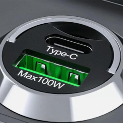Chargeur de voiture à brancher | Chargeur de voiture 100 W avec deux sorties de charge - Chargeur de téléphone USB pour voitures
