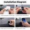 Lot de4 Supports Magnétiques Ronds pour Voiture, Porte‑Téléphone Adhésif Universel, Aimants Puissants pour Tableau de Bord, Comp