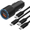 63W Chargeur Voiture et Câble pour iPhone 17/17 Pro/17 Pro Max/Air/16/16Pro/16e/15 17e/15 Plus/15Pro Max/16 Promax,Double Port(U