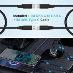 63W Chargeur Voiture et Câble pour iPhone 17/17 Pro/17 Pro Max/Air/16/16Pro/16e/15 17e/15 Plus/15Pro Max/16 Promax,Double Port(U