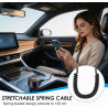 Chargeur Voiture USB C Rapide 100W avec Câble Spiralé 1,5 m, Allume Cigare 3 Ports avec USB-A etUSB-C PD, Prise Allume Cigare 12
