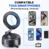 Support Téléphone Voiture Magnétique et à Aspiration – Fixation Ultra Stable Anti-Chute – Compatible MagSafe iPhone, Samsung, An