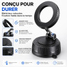 Support Téléphone Voiture Magnétique et à Aspiration – Fixation Ultra Stable Anti-Chute – Compatible MagSafe iPhone, Samsung, An