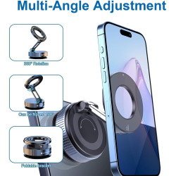 Support Téléphone Voiture, Magnetique Support Telephones Ventouse, Porte Telephone Voiture Aimanté Réglable à 360°d'Aspiration M
