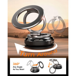 YLLZI Support Telephone Voiture, Support Magnétique pour iPhone 17 16 15 14 13 12 Pro Max Plus, 360° Rotation Porte Voiture pour