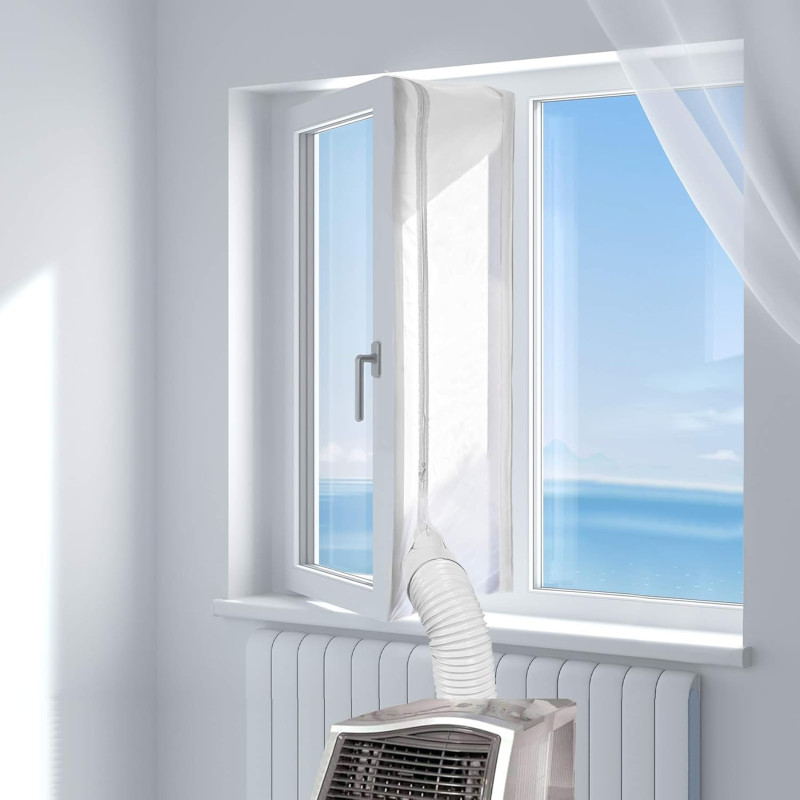 HOOMEE 400CM Tissu De Calfeutrage pour Fenêtres pour Climatiseur Mobile et Sèche-Linge - Fonctionne avec Toutes Les Unités de Cl