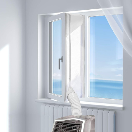 HOOMEE 500CM Tissu De Calfeutrage pour Fenêtres pour Climatiseur Mobile et Sèche-Linge - Fonctionne avec Toutes Les Unités de Cl