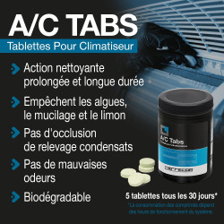 ERRECOM – A/C Flow Tabs, Tablettes pour Traitement du bac de récupération des condensats, préviennent la Formation d'algues, muc