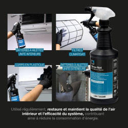 ERRECOM Kit nettoyage climatisation, contient Clima-Net 1L détergent unité intérieure et filtres, housse de protection Wally, A/