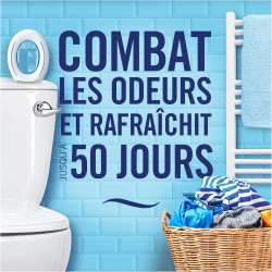 Febreze Petit Coin, Désodorisant WC En Continu (7.5ml x5), Parfum Pureté de Coton, Combat Les Odeurs, Fraîcheur Jusqu'à 50 Jours