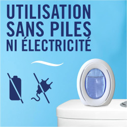 Febreze Petit Coin, Désodorisant WC En Continu (7.5ml x5), Parfum Pureté de Coton, Combat Les Odeurs, Fraîcheur Jusqu'à 50 Jours