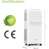 COMFEE' Climatiseur Mobile 9000 BTU/h 2,6kW, Contrôle APP, 3 Modes, 3 Vitesses de ventilation, Dimensions compactes, Pour pièces