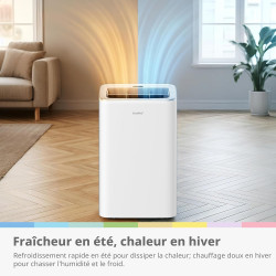 COMFEE Climatiseur Mobile 4-EN-1, Capacité de 12000 BTU/heure, Refroidissement, Ventilation, Chauffage, Déshumidification