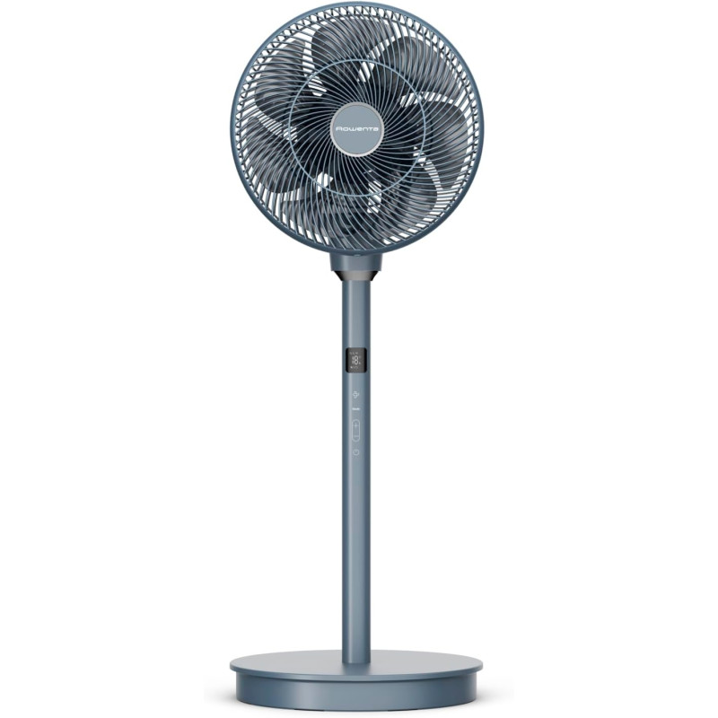 Rowenta Turbo Silence Compact 3D Multiflow, Ventilateur sur Pied, Silencieux 19 dB, Portée 25 m, Oscillation Multidirectionnelle