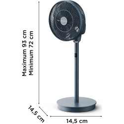 Rowenta Turbo Silence Compact 3D Multiflow, Ventilateur sur Pied, Silencieux 19 dB, Portée 25 m, Oscillation Multidirectionnelle
