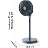 Rowenta Turbo Silence Compact 3D Multiflow, Ventilateur sur Pied, Silencieux 19 dB, Portée 25 m, Oscillation Multidirectionnelle