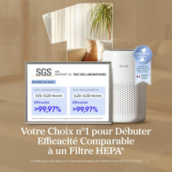 LEVOIT Purificateur d'Air Chambre, Filtration Efficace contre Allergies et Odeurs, Silencieux, avec Éponge d'Aromathérapie, 7W É