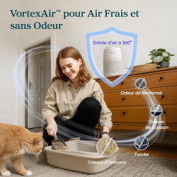 LEVOIT Purificateur d'Air Chambre, Filtration Efficace contre Allergies et Odeurs, Silencieux, avec Éponge d'Aromathérapie, 7W É