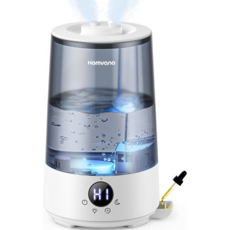 Homvana Humidificateur d'Air bébé, 3.6 L Cool Mist Top-Fill, 16dB Silencieux, 34H Durable Humidificateu Chambre, Plante, BPA Fre