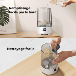 Homvana Humidificateur d'Air bébé, 3.6 L Cool Mist Top-Fill, 16dB Silencieux, 34H Durable Humidificateu Chambre, Plante, BPA Fre