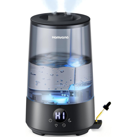 Homvana humidificateur d'air bébé, 3.6 l cool mist top-fill, 16db silencieux, 34h durable humidificateu chambre, plante, bpa fre