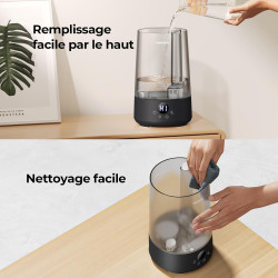 Homvana humidificateur d'air bébé, 3.6 l cool mist top-fill, 16db silencieux, 34h durable humidificateu chambre, plante, bpa fre