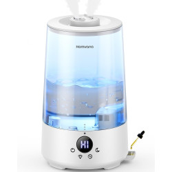 Homvana Humidificateur d'Air bébé, 3.6 L Cool Mist Top-Fill, 16dB Silencieux, 34H Durable Humidificateu Chambre, Plante, BPA Fre