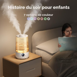Homvana Humidificateur d'Air bébé, 3.6 L Cool Mist Top-Fill, 16dB Silencieux, 34H Durable Humidificateu Chambre, Plante, BPA Fre