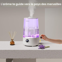 Homvana Humidificateur d'Air bébé, 3.6 L Cool Mist Top-Fill, 16dB Silencieux, 34H Durable Humidificateu Chambre, Plante, BPA Fre