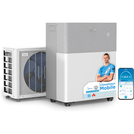 MIDEA Climatiseur PortaSplit Mobile Silencieux 4-in-1| 12000 BTU | Chauffage et Climatisation Portable Prêt à Poser 3,5kW- Clim 