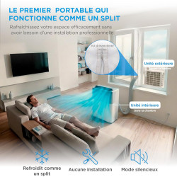 MIDEA Climatiseur PortaSplit Mobile Silencieux 4-in-1| 12000 BTU | Chauffage et Climatisation Portable Prêt à Poser 3,5kW- Clim 