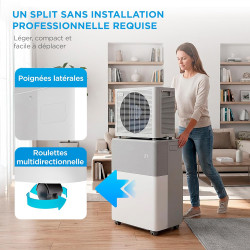 MIDEA Climatiseur PortaSplit Mobile Silencieux 4-in-1| 12000 BTU | Chauffage et Climatisation Portable Prêt à Poser 3,5kW- Clim 