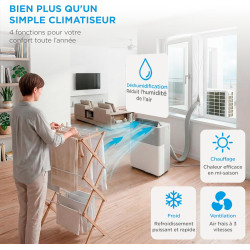 MIDEA Climatiseur PortaSplit Mobile Silencieux 4-in-1| 12000 BTU | Chauffage et Climatisation Portable Prêt à Poser 3,5kW- Clim 