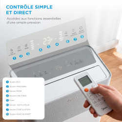 MIDEA Climatiseur PortaSplit Mobile Silencieux 4-in-1| 12000 BTU | Chauffage et Climatisation Portable Prêt à Poser 3,5kW- Clim 