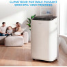 MIDEA Climatiseur Mobile Silencieux 9000 BTU avec Évacuation | 4 en 1: Climatisation, Ventilation, Déshumidification, Sleep | Cl