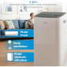 MIDEA Climatiseur Mobile Silencieux 9000 BTU avec Évacuation | 4 en 1: Climatisation, Ventilation, Déshumidification, Sleep | Cl