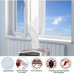 MOEGFY 400CM Kit Joint de Fenêtre Climatisation Mobile, Accessoire Climatiseur Portatif Fonctionne avec Les Unités De Climatisat