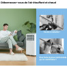 Comfee Climatiseur Mobile Portable 9000 BTU/h 2,6kW, 3-EN-1 Refroidisseur Déshumidificateur Ventilateur, Follow me, Minuterie, M