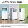Comfee Climatiseur Mobile Portable 9000 BTU/h 2,6kW, 3-EN-1 Refroidisseur Déshumidificateur Ventilateur, Follow me, Minuterie, M