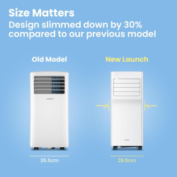 COMFEE' Climatiseur Mobile 7000 BTU/h 2kW, Contrôle APP, 3 Modes, 3 Vitesses de ventilation, Minuterie 24H, Dimensions compactes