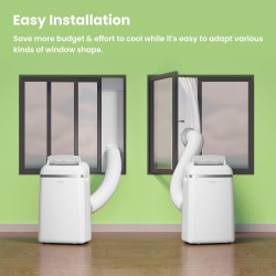 COMFEE' Climatiseur Mobile 10000 BTU/H 2,9kW, 3 Modes, Economie d'énergie Classe A+, Mode nuit, Minuterie 24H, Pour pièces de 33