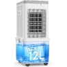 Climatiseur Mobile, Rafraîchisseur d’Air 3-en-1, Refroidisseur Évaporatif, Réservoir 12L, 3 Vitesses, Oscillation 60°, 35dB Sile