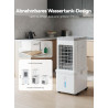 Climatiseur Mobile, Rafraîchisseur d’Air 3-en-1, Refroidisseur Évaporatif, Réservoir 12L, 3 Vitesses, Oscillation 60°, 35dB Sile